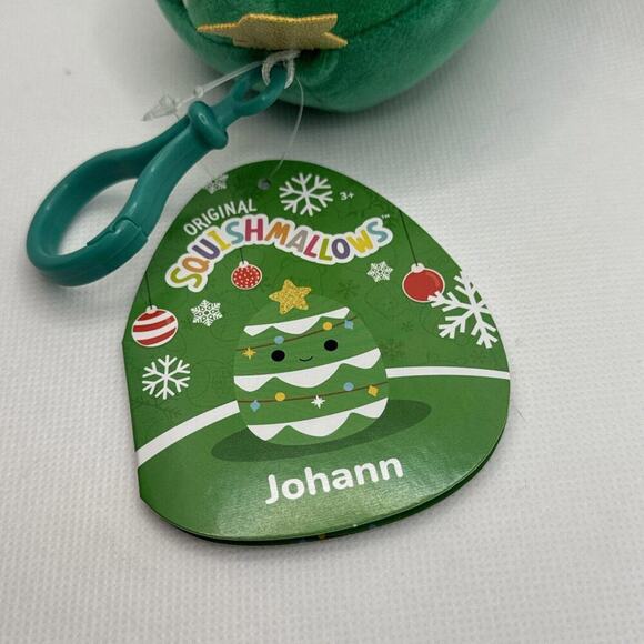 Squishmallow 3.5" Johann Christmas Tree 2023 Holiday Snow Tree CLIP Plush NWT - Picture 3 of 3